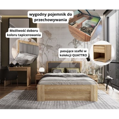 ❗️ Łóżko ze skrzynią QUATTRO - dębowe - piękne i funkcjonalne❗️