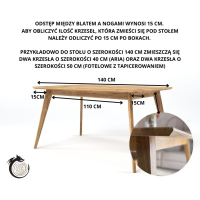 Dębowy stół w stylu skandynawskim