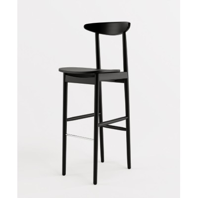 Czarny barowy - hoker - drewniany