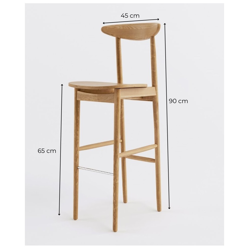 Czarny barowy - hoker - drewniany