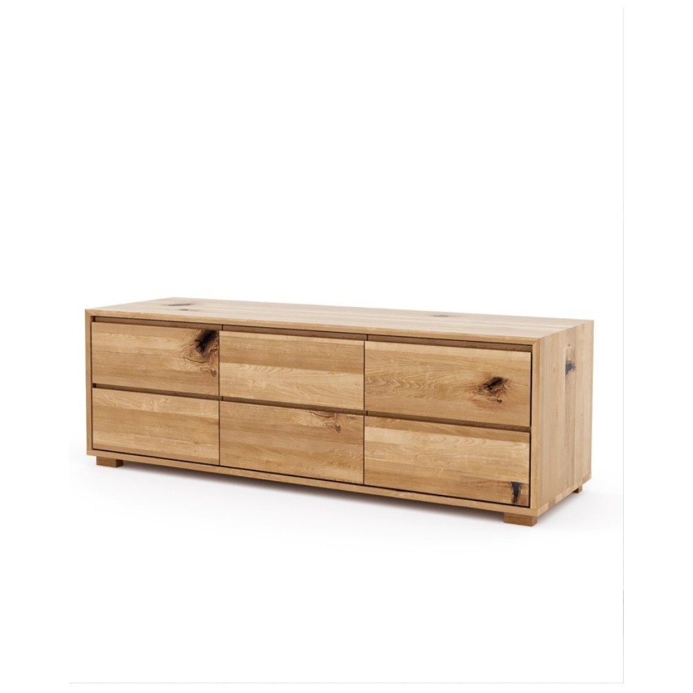 Komoda dębowa RTV QUATTRO (6s) dziki dąb