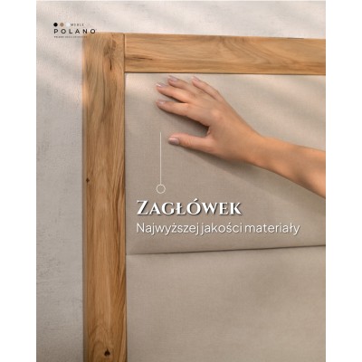 Łóżko dębowe lewitujące z tapicerowanym wezgłowiem ZEN