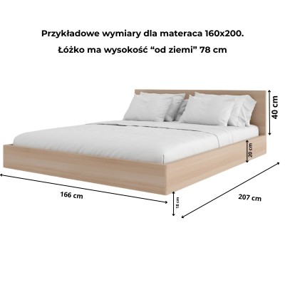 Łóżko drewniane dębowe ZEN lewitujące dziki dąb