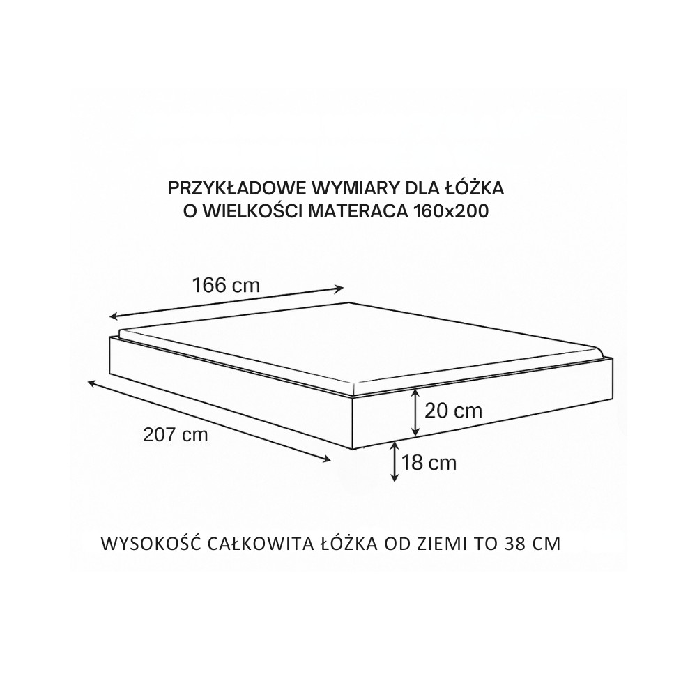 Łóżko dębowe ZEN Lite lewitujące