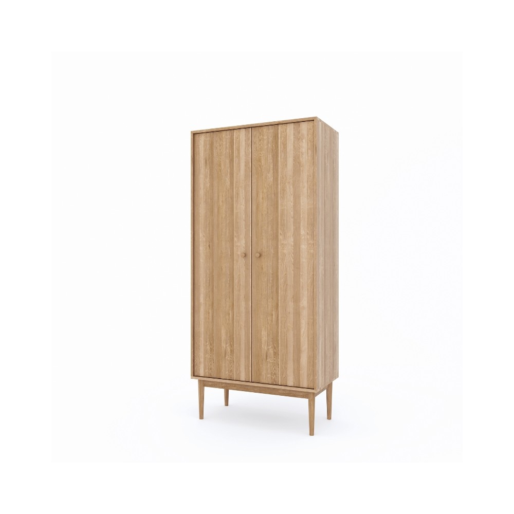 Szafa dwudrzwiowa OSLO z litego dębu – minimalistyczny skandynawski design