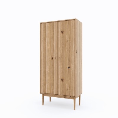 Szafa dwudrzwiowa OSLO z litego dębu – minimalistyczny skandynawski design