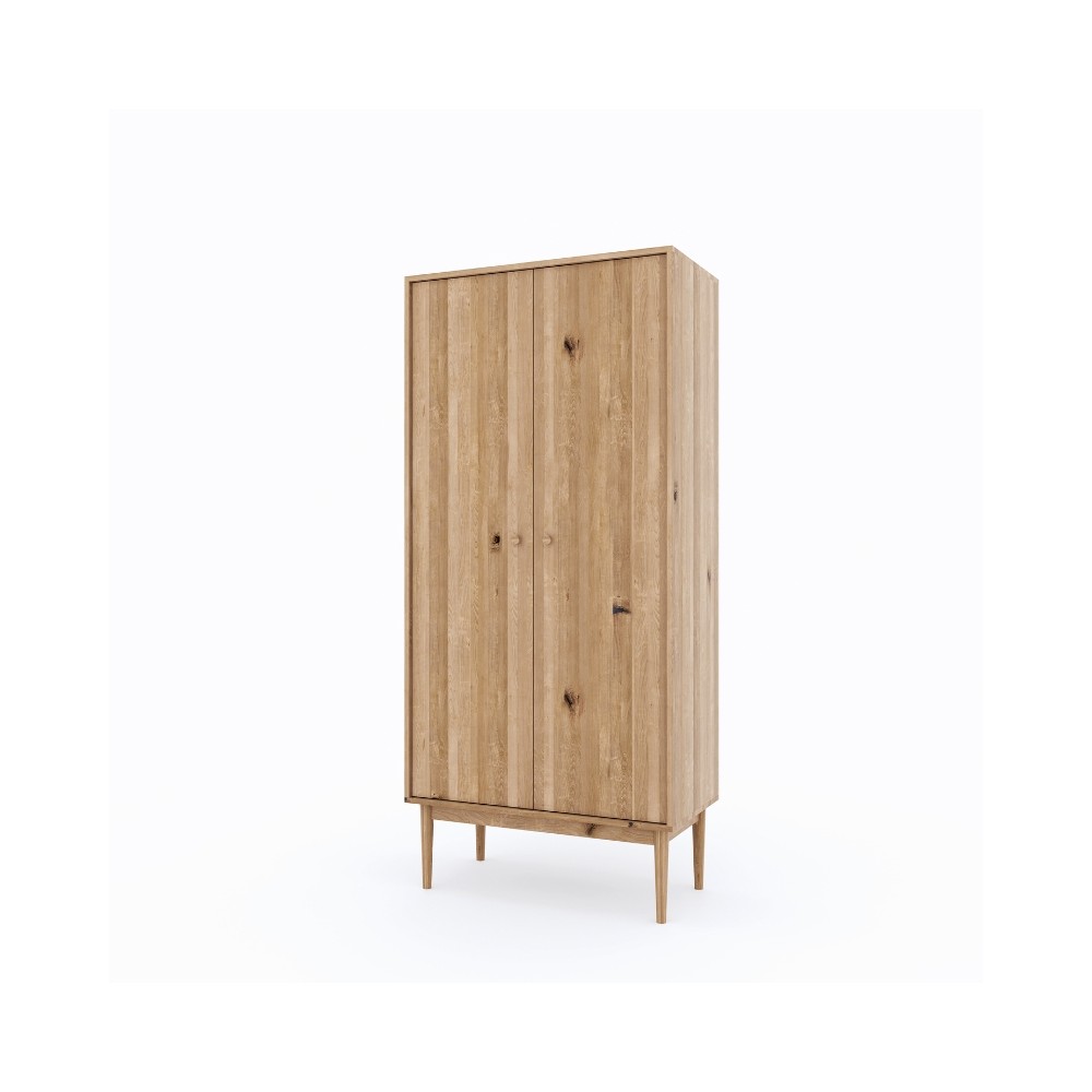 Szafa dwudrzwiowa OSLO z litego dębu – minimalistyczny skandynawski design