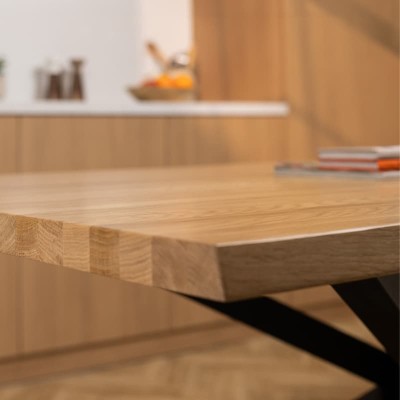 Stół dębowy Pająk z nieregularnymi krawędziami | lity dąb 4 cm | rozkładany
