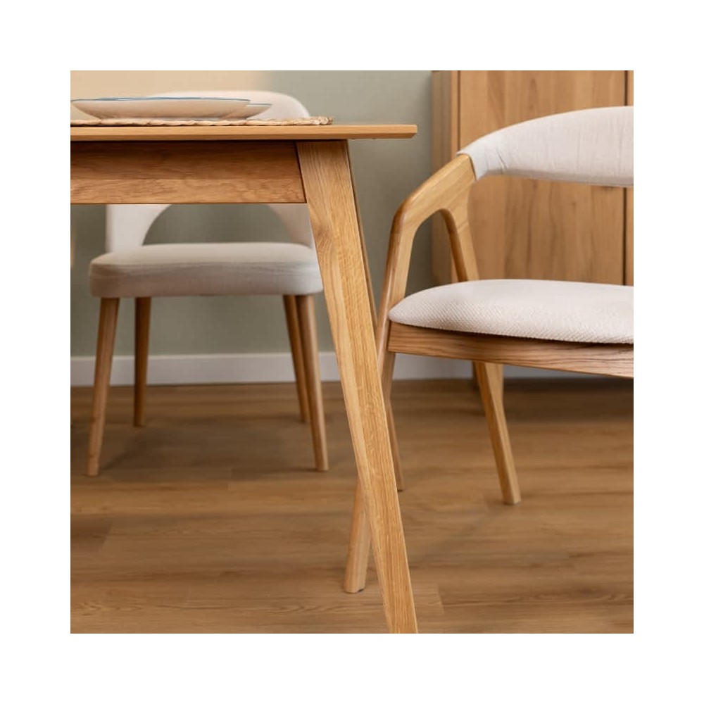 Dębowy, rozkładany stół w stylu skandynawskim DZIKI DĄB