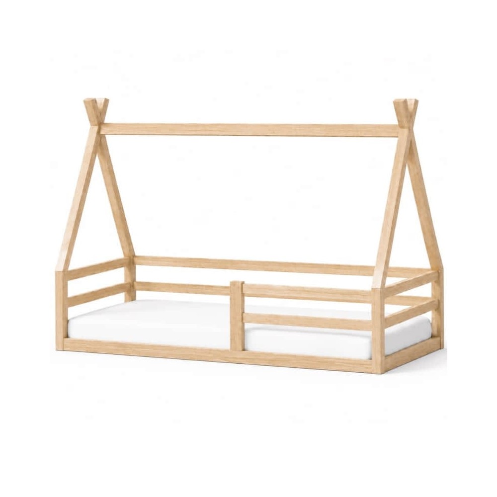Łóżko dziecięce ANNA 140x80 tipi z naturalnego drewna.
