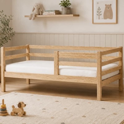 Łóżko dziecięce ANNA 140x80 z naturalnego drewna.