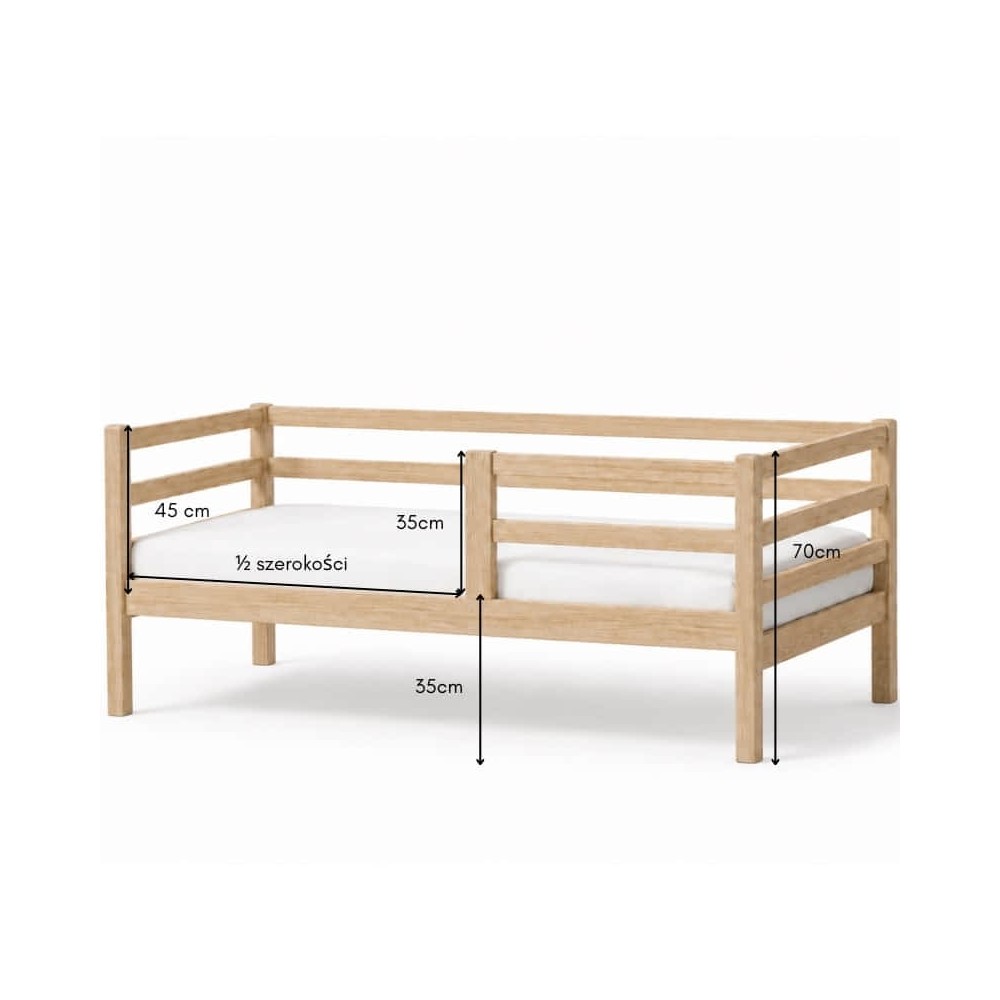 Łóżko dziecięce ANNA 140x80 z naturalnego drewna.