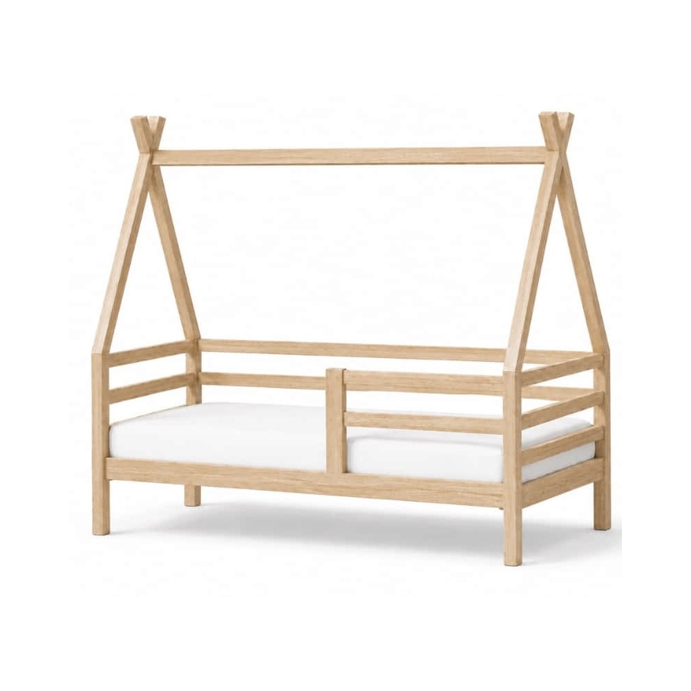 Łóżko dziecięce ANNA 160x80 tipi z naturalnego drewna.