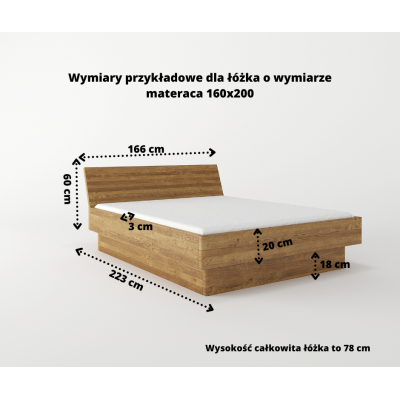 Łóżko Bukowe z Wezgłowiem Pochyłym Forte | Polskie | Drewniane do Sypialni